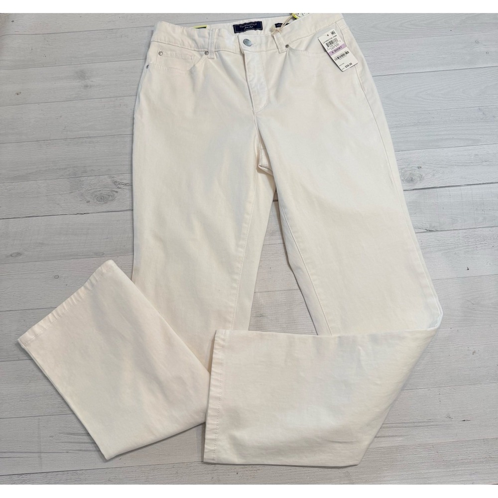 Charter Club Jean shop women's Lexington white straight leg pants 6 short NEW